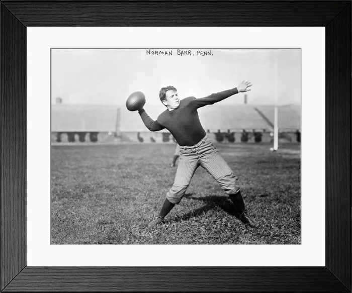 Framed Print : Football, Norman Barr, University of Pennsylvania, circa 1910-1915