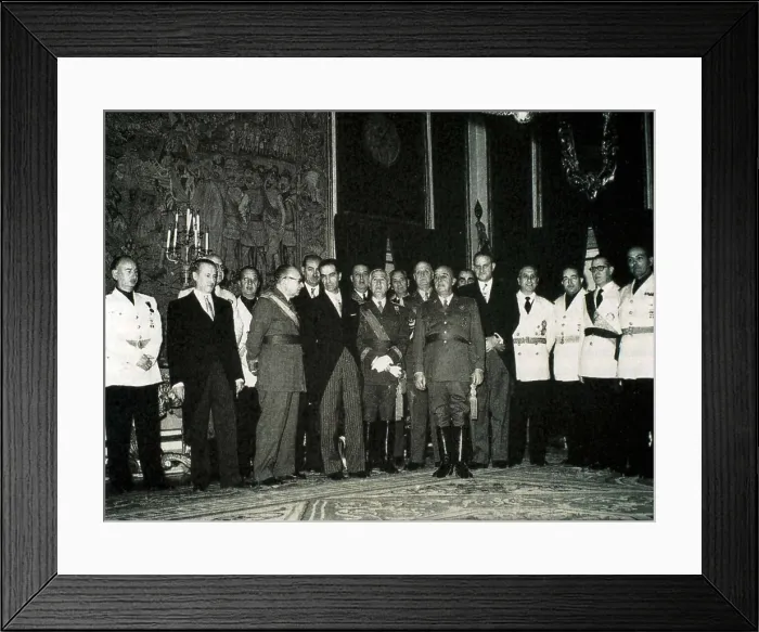 Framed Print : The Chief of State Francisco Franco with the government constituted on 25th February 1957. AISA / Everett Collection**US SALES ONLY**