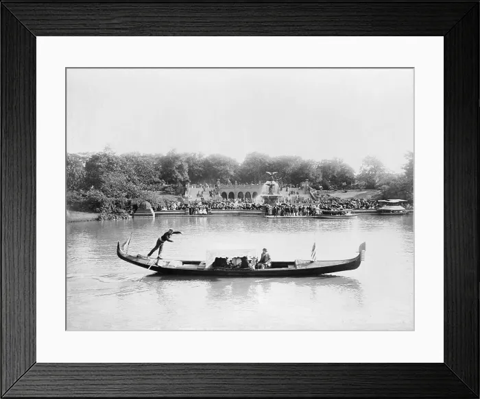 Framed Print : New York City, terrace and gondola, Central Park, circa 1894