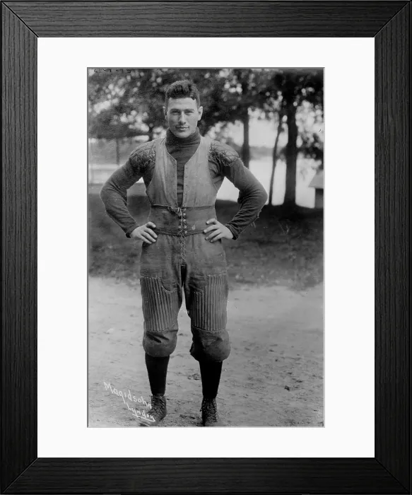 Framed Print : Football, Joseph Magidsohn (1888-1969), Jewish American football player, circa 1910s