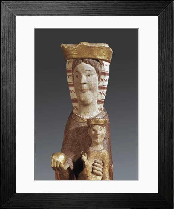 Framed Print : Virgin and Child. 12th-13th c. Detail. Polychrome wood. Romanesque art. Sculpture on wood. SPAIN. Barcelona. National Art Museum of Catalonia. Proc: SPAIN. Isona Framed Print : Virgin and Child. 12th-13th c. Detail. Polychrome wood. Romanesque art. Sculpture on wood. SPAIN. Barcelona. National Art Museum of Catalonia. Proc: SPAIN. Isona