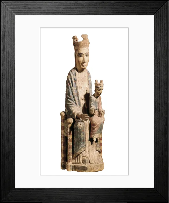 Framed Print : Seated Virgin with Child. 12th-13th c. Polychromatic carving. Romanesque art. Sculpture on wood. SPAIN. Barcelona. National Art Museum of Catalonia Framed Print : Seated Virgin with Child. 12th-13th c. Polychromatic carving. Romanesque art. Sculpture on wood. SPAIN. Barcelona. National Art Museum of Catalonia