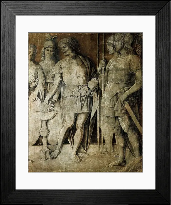 Framed Print : MANTEGNA, Andrea (1431-1506). Mucius Scaevola. ca. 1490. Renaissance art. Quattrocento. Oil on canvas. GERMANY. Munich. Alte Pinakothek (Old Pinacotheca)
