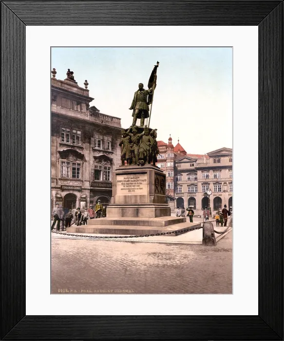 Framed Print : Prague, Joseph Radetzky Memorial, Bohemia, Austro-Hungary, photochrom, circa 1900