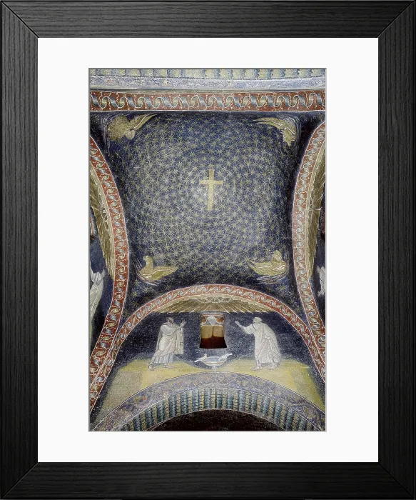 Framed Print : Mausoleum of Galla Placidia. ITALY. Ravenna. Mausoleum of Galla Placidia. Dome decorated with mosaics. Early Byzantine art. Architecture. AISA / Everett Collection**US SALES ONLY**
