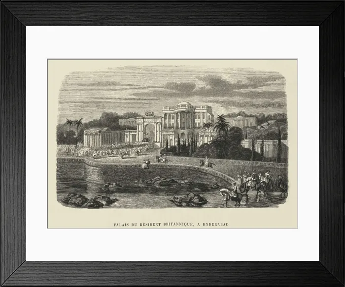 Framed Print : India. Hyderabad. Palace of the British Resident (1884). Engraving. AISA / Everett Collection**US SALES ONLY**