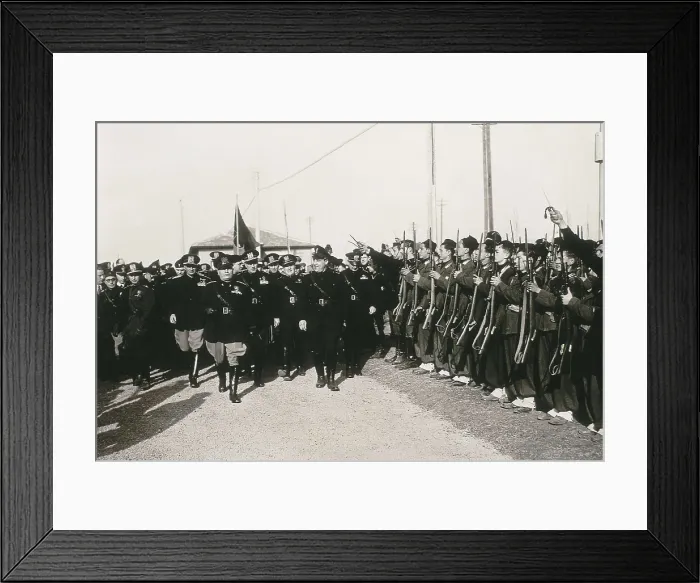 Framed Print : Italy. Benito Mussolini reviewing the troops. AISA / Everett Collection**US SALES ONLY**