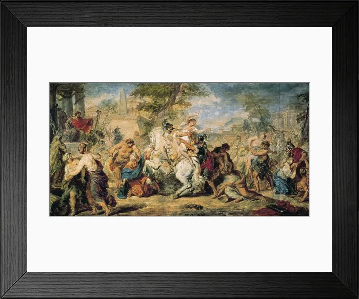 Framed Print : RUBENS, Peter Paul (1577-1640). The Rape of the Sabines. Sketch. 1635 - 1637. Flemish art. Oil on canvas. UNITED STATES OF AMERICA. Washington. National Gallery of Art