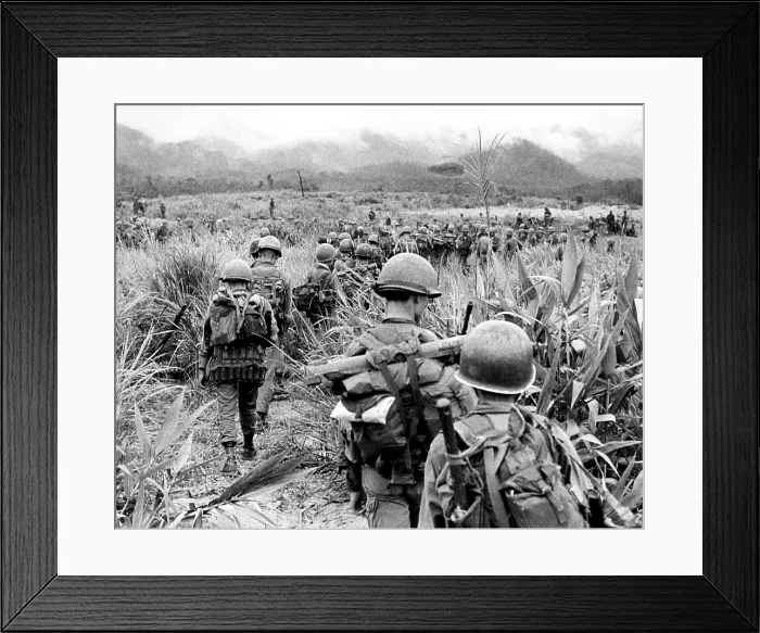 Framed Print : Troopers of the 327th Infantry, 101st Air Cavalry Division patrol the Laotian border during Operation Plain, August 14, 1968. Courtesy: CSU Archives / Everett Collection Framed Print : Troopers of the 327th Infantry, 101st Air Cavalry Division patrol the Laotian border during Operation Plain, August 14, 1968. Courtesy: CSU Archives / Everett Collection