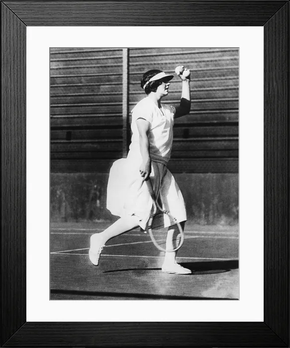 Framed Print : Helen Wills during a practice game at San Francisco, June 1925