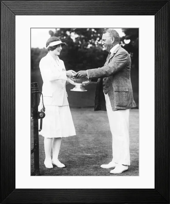Framed Print : Helen Wills, tennis champion from California receiving trophy. Ca. 1925. (CSU_2015_11_1569) Framed Print : Helen Wills, tennis champion from California receiving trophy. Ca. 1925. (CSU_2015_11_1569)