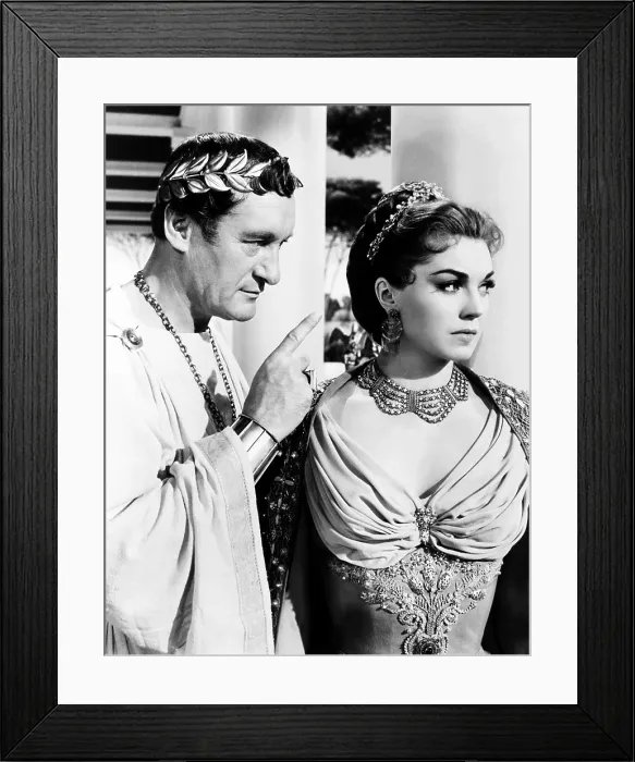 Framed Print : JUPITER'S DARLING, from left, George Sanders, Esther Williams, 1955