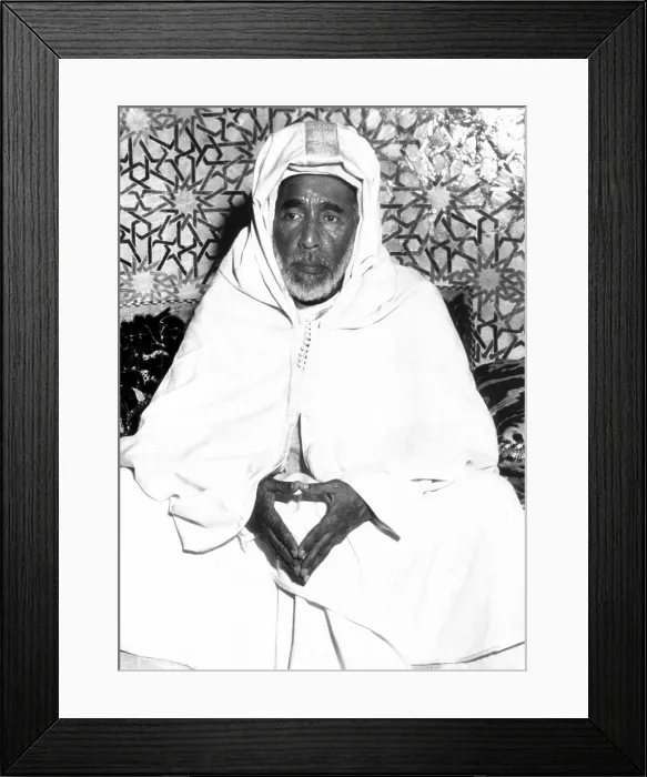 Framed Print : Sidi Mohammed Ben Moulay Arafa, Sultan Mohammed VI, of French Morocco. Aug. 27, 1955