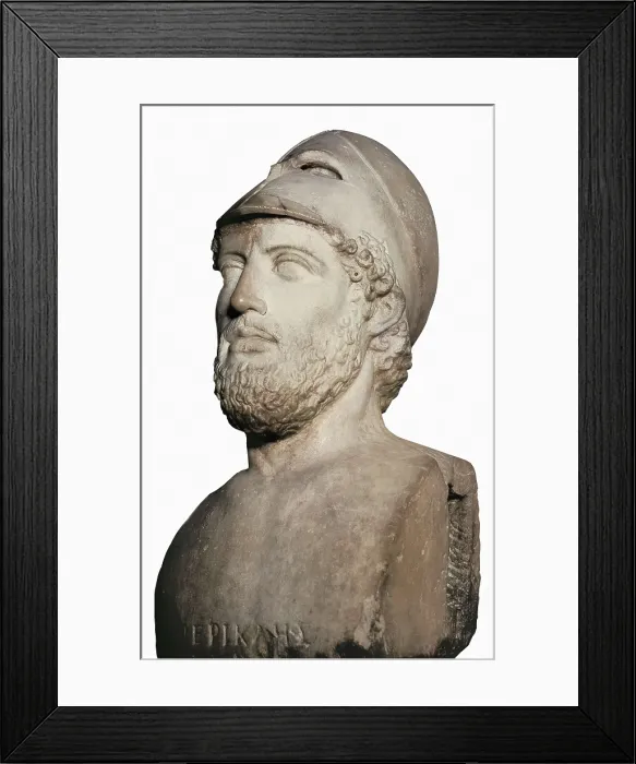 Framed Print : Bust of Perikles. 2nd c. BC. Roman art. Republican period. Sculpture on marble. UNITED KINGDOM. London. The British Museum. Proc: ITALY. LAZIO. Tivoli. Villa Adriano Framed Print : Bust of Perikles. 2nd c. BC. Roman art. Republican period. Sculpture on marble. UNITED KINGDOM. London. The British Museum. Proc: ITALY. LAZIO. Tivoli. Villa Adriano
