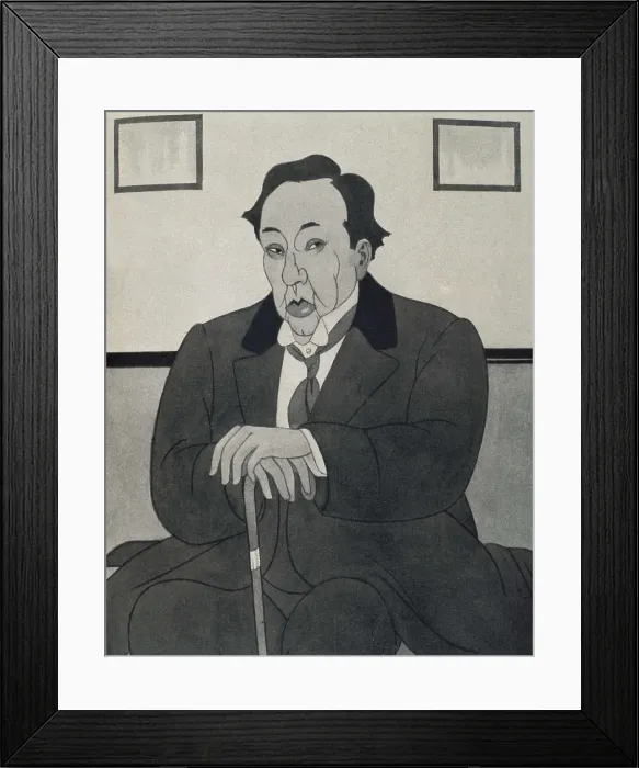 Framed Print : MACHADO, Antonio (1875-1939). Caricature carried out to commemorate the election of Machado to hold a job at the Spanish Royal Academy. Engraving Framed Print : MACHADO, Antonio (1875-1939). Caricature carried out to commemorate the election of Machado to hold a job at the Spanish Royal Academy. Engraving