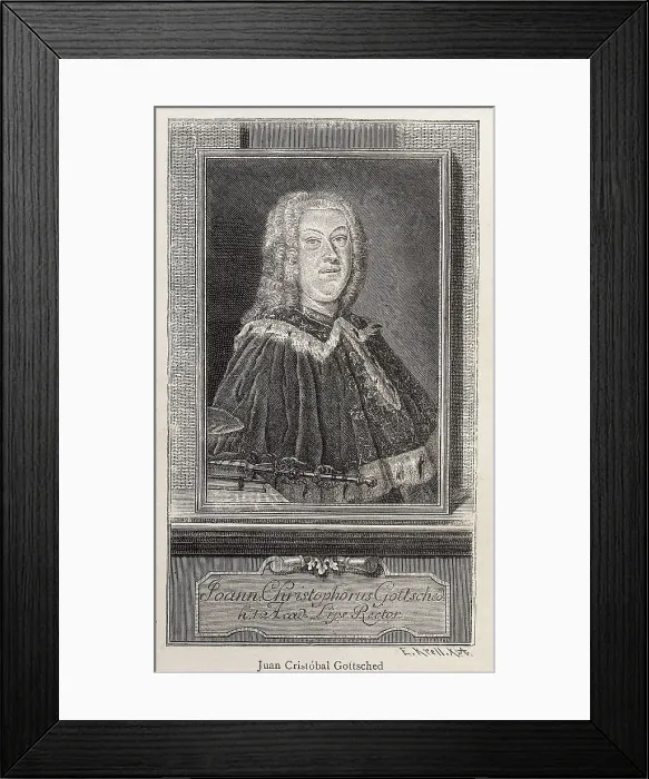 Framed Print : GOTTSCHED, Johann Christoph (1700-1766). Portrait of 1739. Engraving. AISA / Everett Collection**US SALES ONLY**