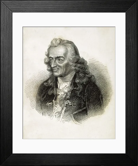 Framed Print : VOLTAIRE, Franois-Marie Arouet, also known as (1694-1778). Engraving. AISA / Everett Collection**US SALES ONLY** Framed Print : VOLTAIRE, Franois-Marie Arouet, also known as (1694-1778). Engraving. AISA / Everett Collection**US SALES ONLY**