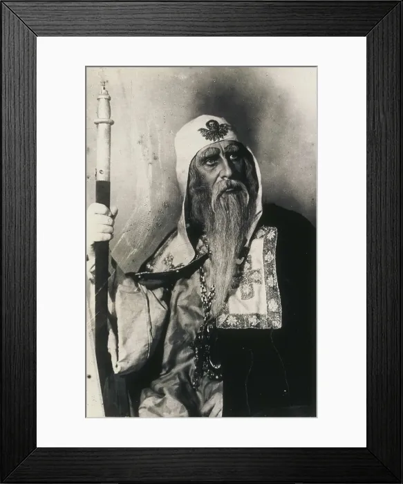 Framed Print : PUSHKIN, Aleksandr Sergeyevich (1799-1837). Actor from the theatre performance of Pushkin's drama 'Boris Godunov' performed at the Theatre of Drama of St Framed Print : PUSHKIN, Aleksandr Sergeyevich (1799-1837). Actor from the theatre performance of Pushkin's drama 'Boris Godunov' performed at the Theatre of Drama of St
