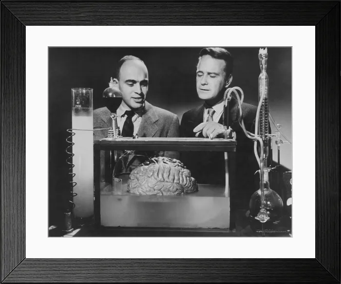 Framed Print : DONOVAN'S BRAIN, from left: William Cottrell, Lew Ayres, 1953