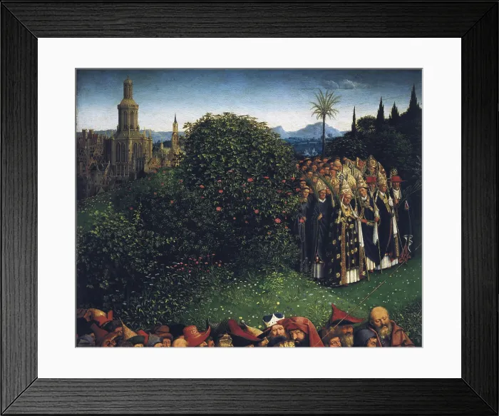 Framed Print : EYCK, Jan van (1390-1441); EYCK, Hubert van (1370-1426). The Ghent Altarpiece or Adoration of the Mystic Lamb. 1425-1432. BELGIUM. Ghent. Saint Bavo Cathedral