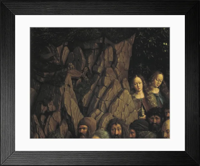 Framed Print : EYCK, Jan van (1390-1441); EYCK, Hubert van (1370-1426). The Ghent Altarpiece or Adoration of the Mystic Lamb. 1425-1432. BELGIUM. Ghent. Saint Bavo Cathedral. The Hermits