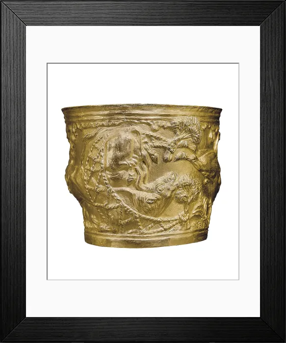 Framed Print : Cup from Vafio. 1500 BC. Gold. Minoan art  /  Cretan art. Late Minoan period. Jewelry. GREECE. Athens. National Museum of Archaeology. Proc: GREECE. Sparta. Tomb of Vaphio