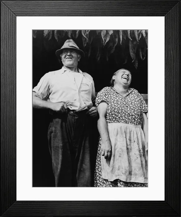 Framed Print : Mr. and Mrs. Andrew Lyman, Polish tobacco farmers, photograph by Jack Delano, Windsor Locks, Connecticut, September, 1940
