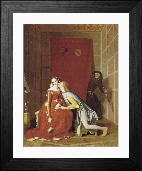 Framed Print : INGRES, Jean-Auguste-Dominique (1780-1867). Paolo and Francesca. 1819. Encounter between Francesca da Rimini and Paolo Malatesta, episode from Dante Alighieri's Divine Comedy Framed Print : INGRES, Jean-Auguste-Dominique (1780-1867). Paolo and Francesca. 1819. Encounter between Francesca da Rimini and Paolo Malatesta, episode from Dante Alighieri's Divine Comedy