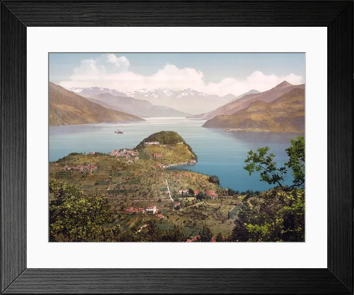 Framed Print : Italy, Lake Como, (Lago Di Como), Bellagio, photochrom, circa early 1900s