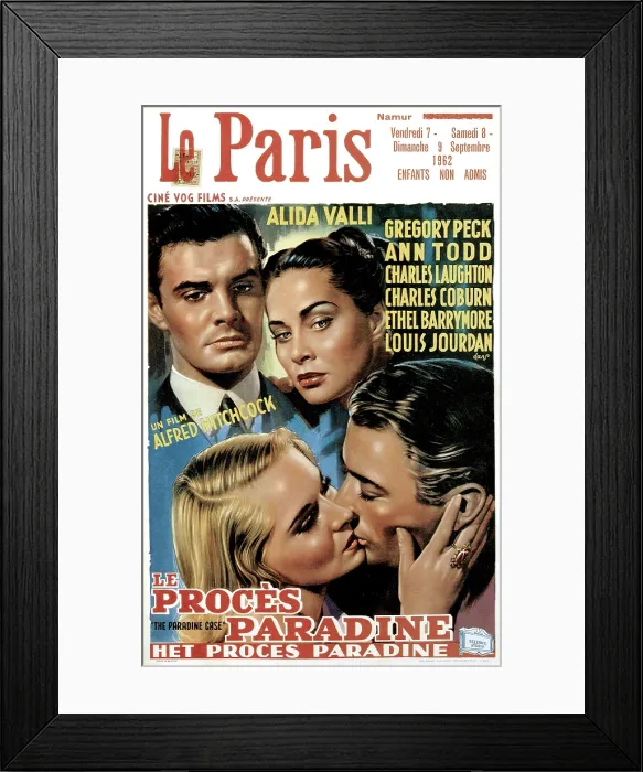 Framed Print : THE PARADINE CASE, (aka LE PROCES PARADINE), Louis Jourdan, Alida Valli, Gregory Peck, Ann Todd, 1947 Framed Print : THE PARADINE CASE, (aka LE PROCES PARADINE), Louis Jourdan, Alida Valli, Gregory Peck, Ann Todd, 1947