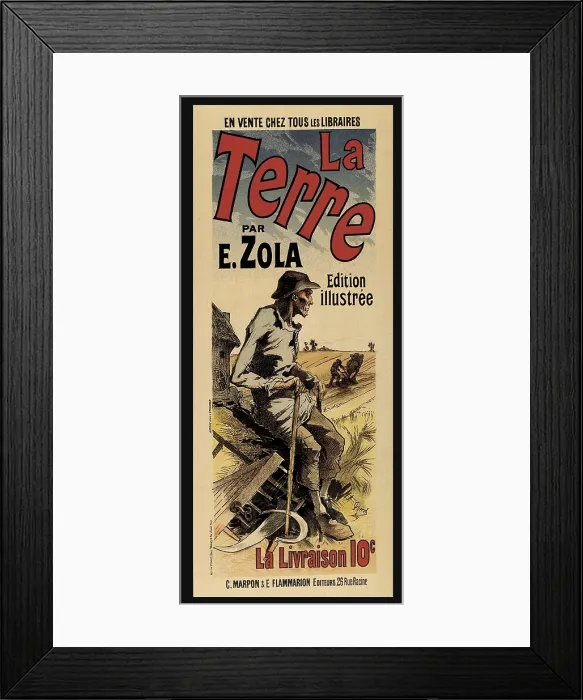 Framed Print : CHERET, Jules (1836-1932). La Terre. 1889. Poster advertising 'La Terre', edition illustrated from Emile Zola's novel, written in 1887. Litography. FRANCE. Paris