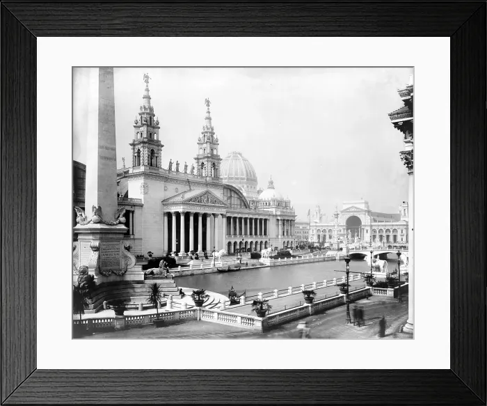 Framed Print : World's Columbian Exposition, Chicago, Ill.: Palace of Mechanic Arts and lagoon. Photo by Frances Benjamin Johnston, 1892 Framed Print : World's Columbian Exposition, Chicago, Ill.: Palace of Mechanic Arts and lagoon. Photo by Frances Benjamin Johnston, 1892