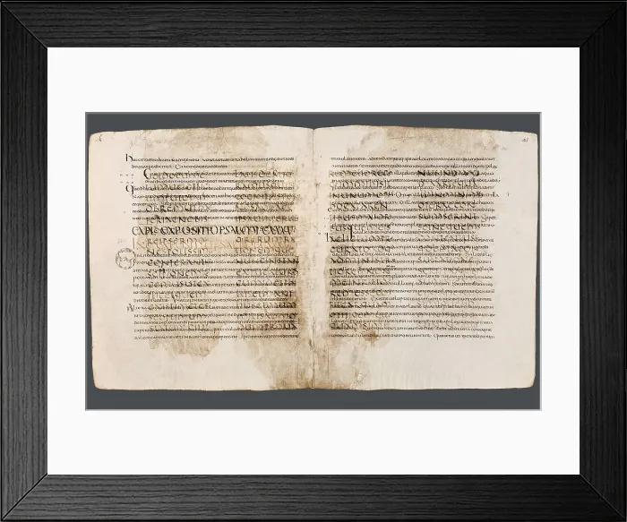 Framed Print : CICERO, Marcus Tullius (106-43 BC). Pages 216 and 221 from Cicero's philosophical treaty 'De Republica'. VATICAN CITY. Vatican Library Framed Print : CICERO, Marcus Tullius (106-43 BC). Pages 216 and 221 from Cicero's philosophical treaty 'De Republica'. VATICAN CITY. Vatican Library