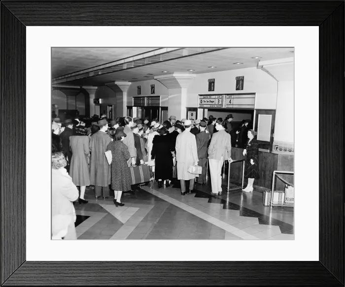 Framed Print : Los Angeles, Union Station interior, California, circa 1940s