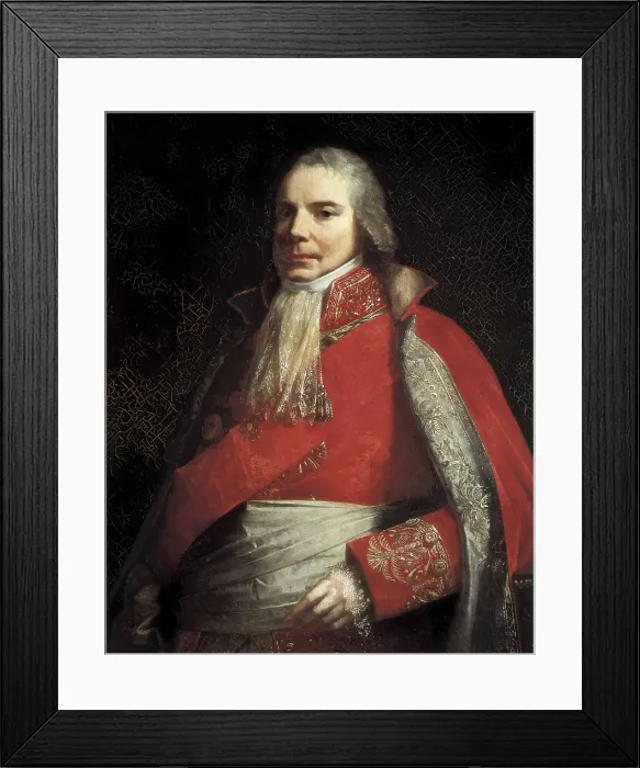 Framed Print : PRUD'HON, Pierre Paul (1758-1823). Portrait of Charles Maurice de Talleyrand-Perigord. 1807. Upper detail. Oil on canvas. FRANCE. Paris. Muse Carnavalet (Carnavalet Museum)