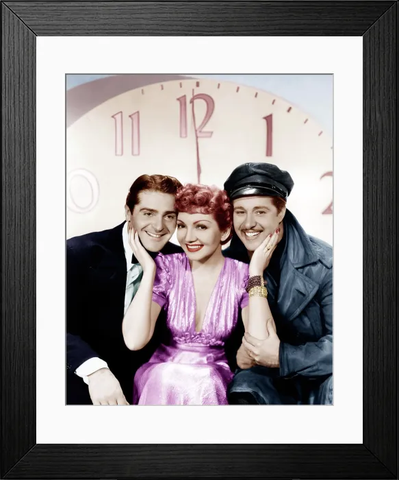 Framed Print : MIDNIGHT, from left: Francis Lederer, Claudette Colbert, Don Ameche, 1939