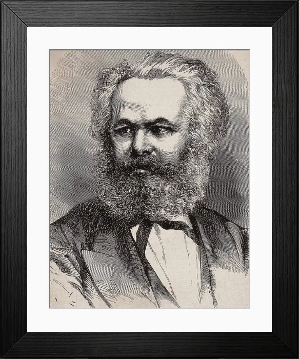 Framed Print : MARX, Karl (1818-1883). Illustration published in 1883 the 'L'Illustration'. Engraving. AISA / Everett Collection**US SALES ONLY** Framed Print : MARX, Karl (1818-1883). Illustration published in 1883 the 'L'Illustration'. Engraving. AISA / Everett Collection**US SALES ONLY**
