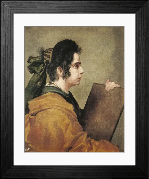 Framed Print : VELAZQUEZ, Diego Rodrguez de Silva (1599-1660). Portrait presumed to be Juana Pacheco as a Sibyl. 1630 - 1632. Daughter of the painter Francisco Pacheco
