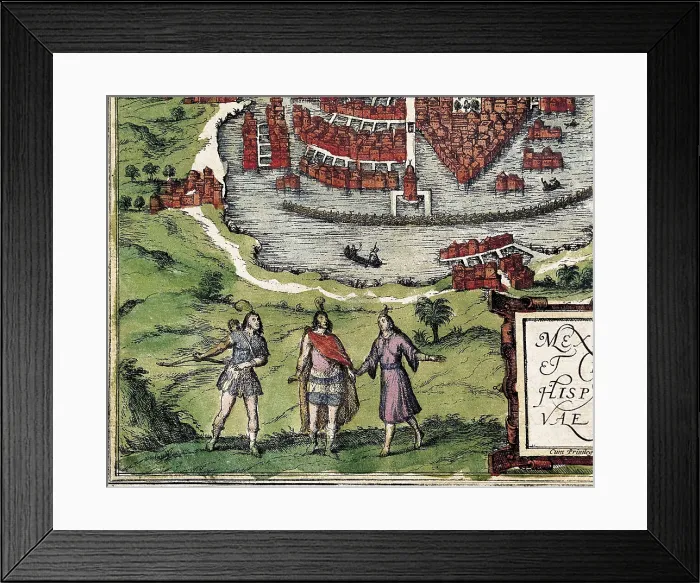 Framed Print : HOGENBERG, Franz (1535-1590). Civitatis Orbis Terrarum. 1572-1617. Mexico (1576). Engraving for the work 'Civitatis Orbis Terrarum', by George Braun
