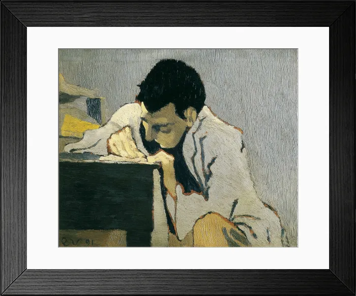 Framed Print : VUILLARD, Edouard (1868-1940). Portrait of Lugn-Po. 1891. Oil on paper, mounted on canvas. Symbolism. Les Nabis. Oil on canvas. UNITED STATES OF AMERICA. Rochester