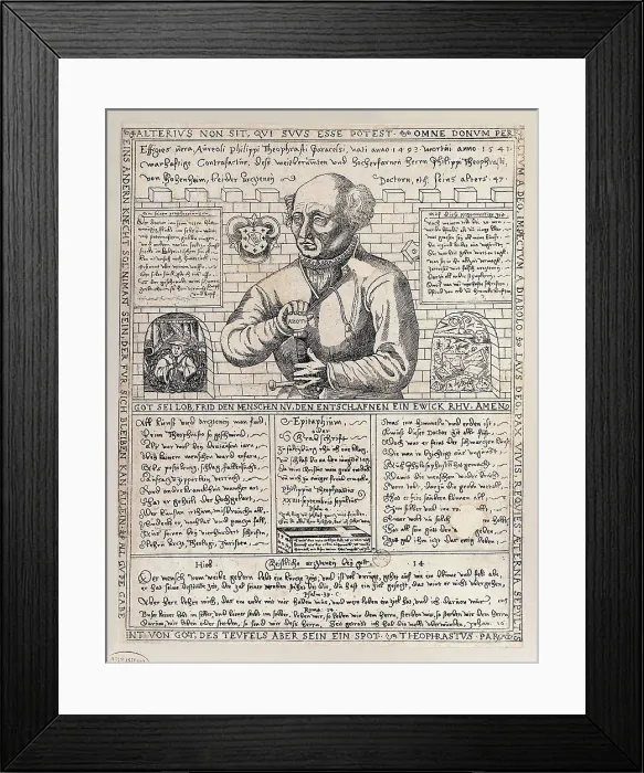 Framed Print : PARACELSUS, Philippus Aureolus (1493-1541). Xylography. FRANCE. Paris. National Library. AISA / Everett Collection**US SALES ONLY**