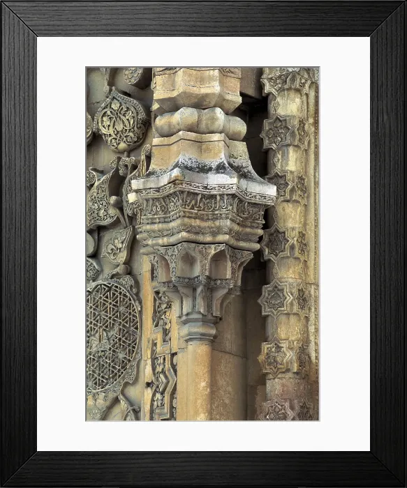 Framed Print : AHLAT, Hrremsah of (13th c.). Divrigi Great Mosque and Hospital. 1228-1229. TURKEY. Divrigi. Great Mosque. Mosque's porch column at the north facade. Islamic art