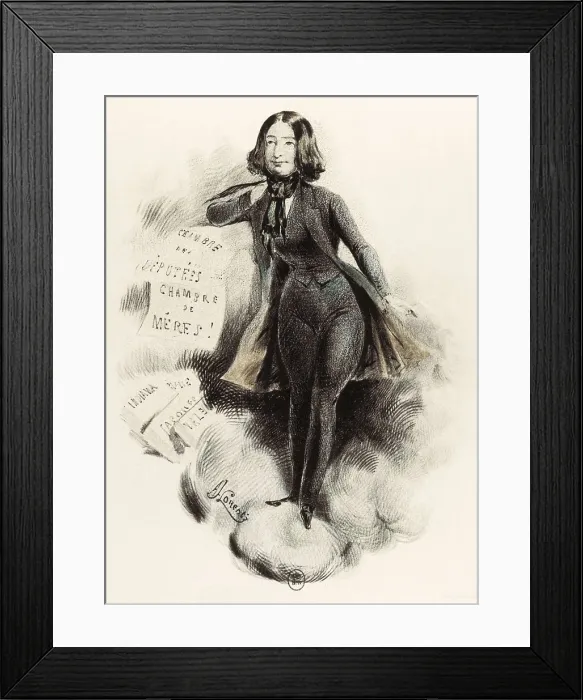 Framed Print : LORENTZ, Alade Joseph (1813- ca.1858). Caricature of George Sand. 1848. Caricature of George Sand for 'Miroir Drolatique'. Litography. FRANCE. Paris. National Library Framed Print : LORENTZ, Alade Joseph (1813- ca.1858). Caricature of George Sand. 1848. Caricature of George Sand for 'Miroir Drolatique'. Litography. FRANCE. Paris. National Library