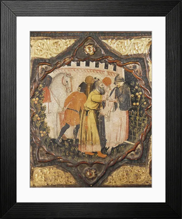 Framed Print : BOCCACCIO, Giovanni (1313-1375). Decoration of an ark with a scene of the ninth book from the 'Decameron' around Messer Torell di Str da Pavia. Renaissance art