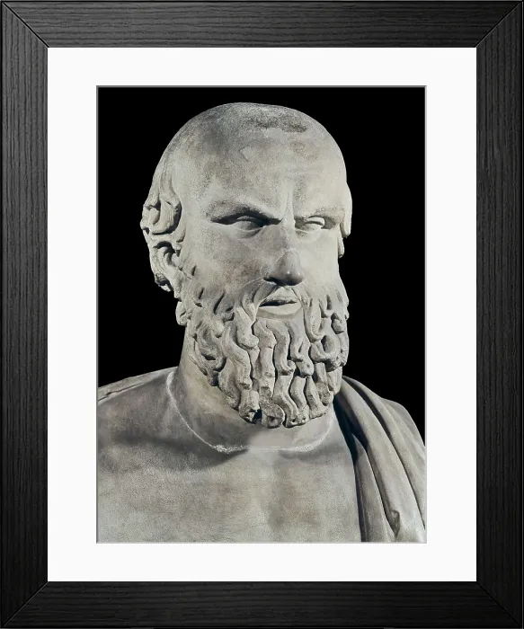 Framed Print : Bust of Aeschylus. 5th c. BC. Greek art. Sculpture on marble. ITALY. Rome. Capitoline Museums. AISA / Everett Collection**US SALES ONLY**