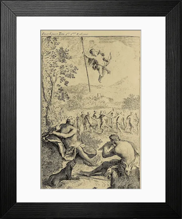 Framed Print : Illustration of 'The Bucolics' by Virgil. Eclogue 1 from Volume 1. French edition of 1729. Engraving. AISA / Everett Collection**US SALES ONLY**