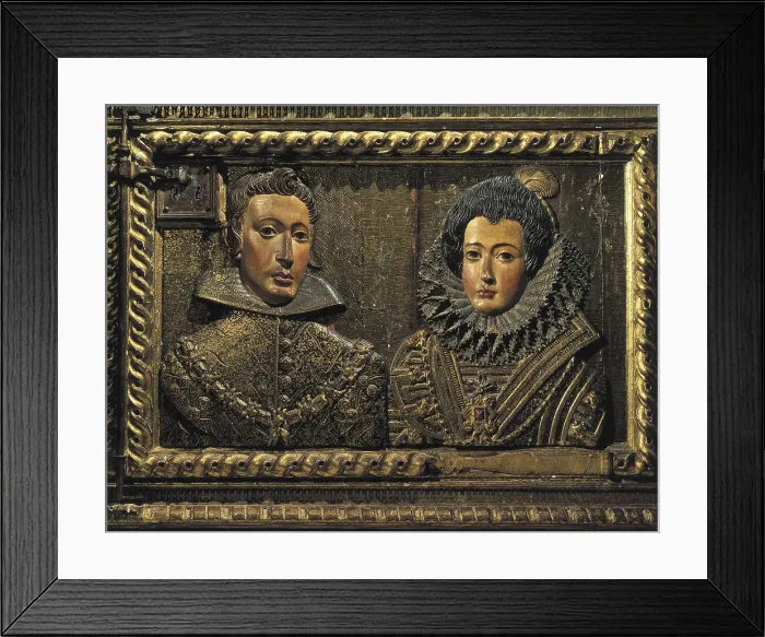 Framed Print : MENA, Alonso de (1587-1646). Reliquary-altarpice of the Royal Chapel. ca. 1623. SPAIN. Granada. Royal Chapel. Detail of the pedestal. Sculpture; Relief
