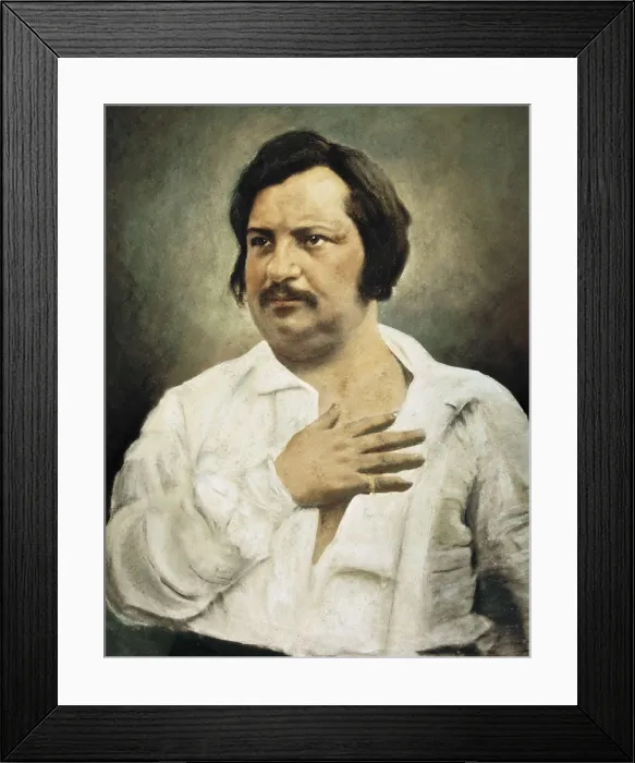 Framed Print : BALZAC, Honor de (1799-1850). Portrait of Balzac after a daguerreotype. French anonymous. Oil on canvas. FRANCE. Paris. Balzac's House