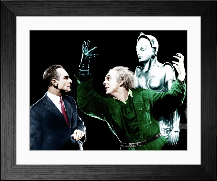 Framed Print : METROPOLIS, from left: Alfred Abel, Rudolf Klein-Rogge, robot, 1927