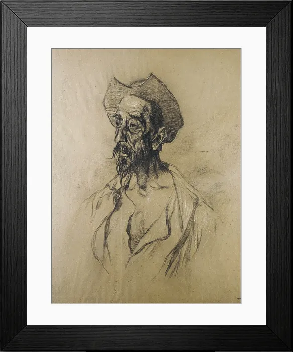 Framed Print : ZULOAGA ZABALETA, Ignacio (1870-1945). Don Quixote with helmet. 1927-. Drawing. SPAIN. Zumaya. Zuloaga Museum. AISA / Everett Collection - Image has fine art copyright